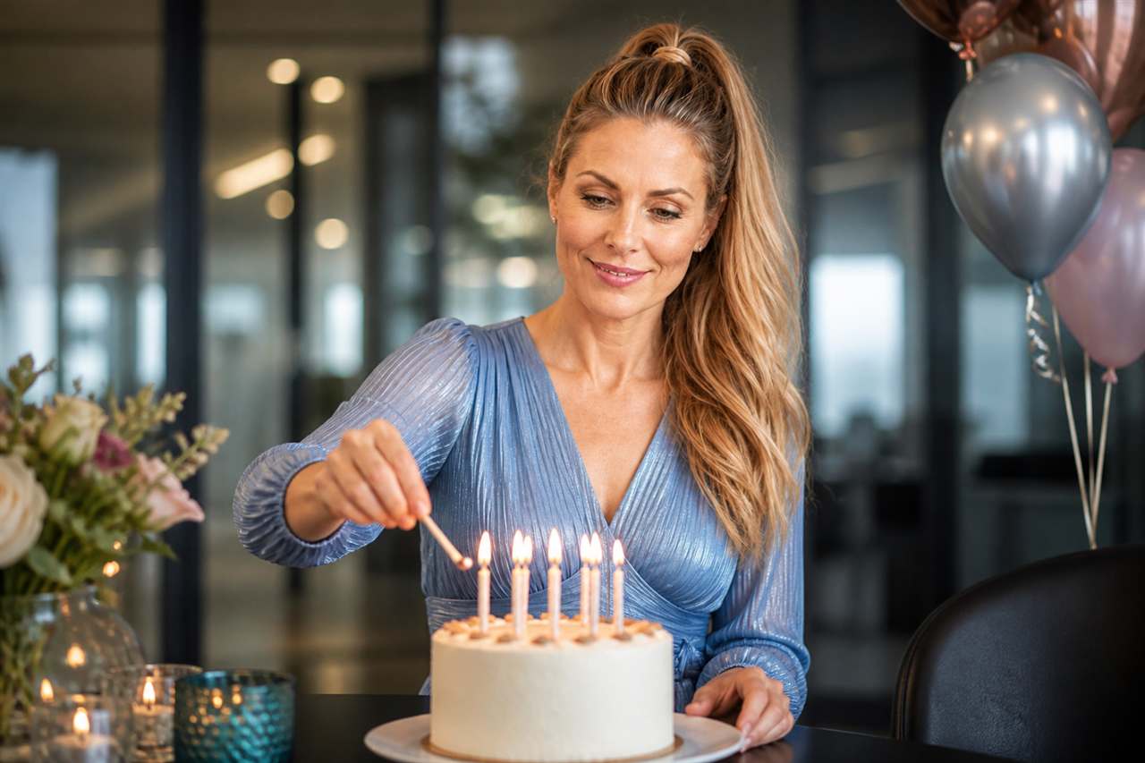 Amelia lighting her birthday candles
