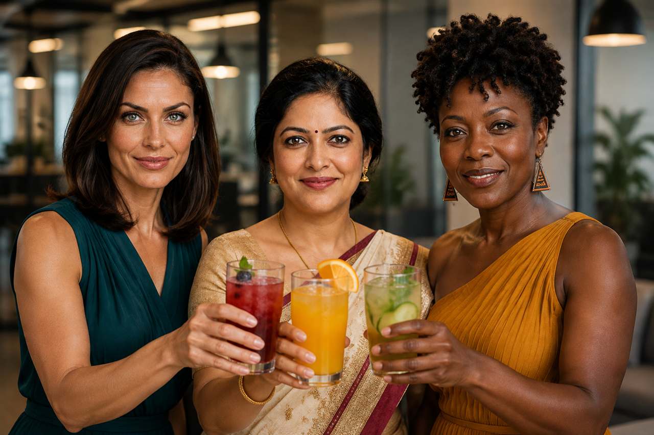 Dr Kavya sharing a group toast